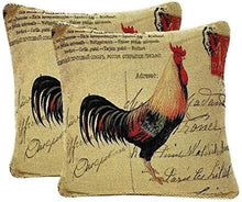 Load image into Gallery viewer, Tache Rooster Postcard European Farmhouse Cottage Vintage Tapestry Woven Throw Pillow Cover (15051)