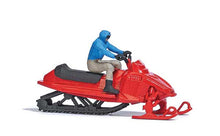 Load image into Gallery viewer, Busch 7818 HO Scale Snowmobile with Figure - Assembled -- Red