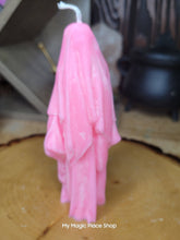Load image into Gallery viewer, Ghost Handmade Candle , Palm wax Candle , Halloween Candle , white Ghost candle: Pink