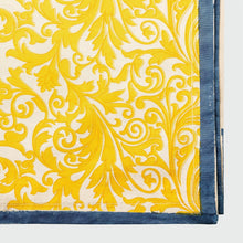 Load image into Gallery viewer, Damask print tablecloth, yellow