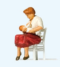 Load image into Gallery viewer, Preiser 28176 HO Scale Nursing Mother -- Mother, Baby &amp; Chair