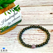 Load image into Gallery viewer, Magnetic Therapy Pain Relief &amp; Sleep Aid  With Purple Fluorite Bracelet