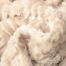 Load image into Gallery viewer, DaDalogy Bedding Champagne Ivory Faux Fur Throw Blanket - Dreamy Gold Geometric Embossed Sherpa Backside - Super Soft Warm Cozy Plush Fluffy
