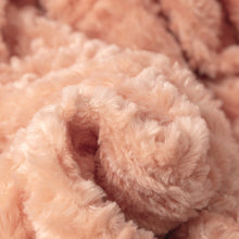 Load image into Gallery viewer, DaDa Bedding Coral Peach Rose Faux Fur Throw Blanket - Dreamy Geometric Embossed Sherpa Backside - Super Soft Warm Cozy Plush Fluffy