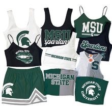 Load image into Gallery viewer, Michigan State Black Crop Tank Top