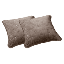 Load image into Gallery viewer, Tache Velvet Dreams Sand Taupe Beige Plush Diamond Tufted Cushion Covers / Euro Sham (JHW-853B)