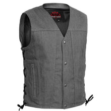 Load image into Gallery viewer, Men's Rough Rub-Off Raw Finish Broken Gray Denim Vest