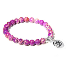 Load image into Gallery viewer, Purple Imperial Jasper Fearlessness &amp; Peace Bracelet