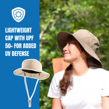 Load image into Gallery viewer, POWERCAP ICE Cooling Sun Hat – Instant Cooling Relief with Reusable Ice Packs, UPF 50 UV Sun Protection, Lightweight &amp; Breathable for Hot Weather
