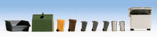 Load image into Gallery viewer, Noch 14825 HO Scale Street Accessories -- Trash Cans &amp; Dumpster Set