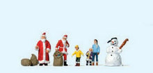Load image into Gallery viewer, Preiser 79226 N Scale Christmas Figures -- 2 Santas, Children, Snowman