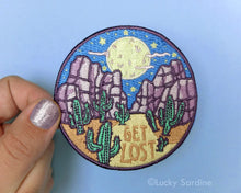 Load image into Gallery viewer, "Get Lost" Night Desert Scene Embroidered Patch