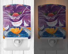 Load image into Gallery viewer, Purple Cat Birdie Dear Ceramic Night Light 6004CNL