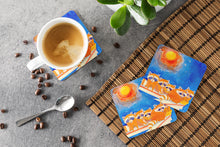 Load image into Gallery viewer, Raccoons on the porch  Coasters - Set of 4 Lightweight Foam, Absorbent Drink Coasters