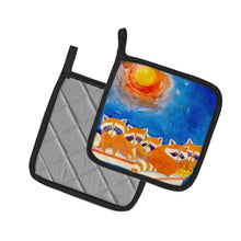 Load image into Gallery viewer, Raccoons on the railing Pot Holders - Set of 2 Decorative Kitchen Helpers | Made in the USA 6009PTHD