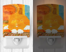 Load image into Gallery viewer, Big Orange Cat Welcome Ceramic Night Light 6010CNL