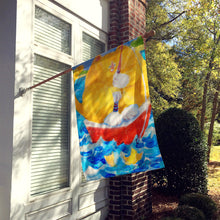 Load image into Gallery viewer, HMS Orange Tabby Fishing Cat Flag Canvas House Size