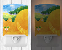 Load image into Gallery viewer, Big Orange Tabby Cat on the Golf Course Ceramic Night Light 6021CNL