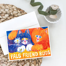 Load image into Gallery viewer, Cats Pals Friends Buds Greeting Cards -  Blank Note Cards – 8-Pack of Artist-Designed Cards with Envelopes
