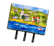 Load image into Gallery viewer, Harbour Scene with Sailboat  Leash Holder or Key Hook