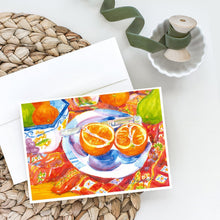 Load image into Gallery viewer, Florida Oranges Sliced for breakfast Greeting Cards -  Blank Note Cards – 8-Pack of Artist-Designed Cards with Envelopes