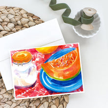 Load image into Gallery viewer, A Slice of Cantelope Greeting Cards -  Blank Note Cards – 8-Pack of Artist-Designed Cards with Envelopes