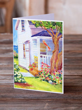 Load image into Gallery viewer, White Cottage at the beach Greeting Cards -  Blank Note Cards – 8-Pack of Artist-Designed Cards with Envelopes