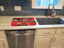 Load image into Gallery viewer, Red Flowers and berries Dish Drying Mat – Absorbent, Artistic Kitchen Essentials 6043DDM