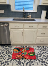 Load image into Gallery viewer, Red Flowers and berries Machine Washable Memory Foam Mat 6043RUG