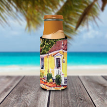 Load image into Gallery viewer, Yellow Cottage at the Beach Slim Can Hugger – Fun &amp; Functional Drink Coolers 6045MUK