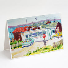 Load image into Gallery viewer, Seafood Shack for fresh shrimp Greeting Cards -  Blank Note Cards – 8-Pack of Artist-Designed Cards with Envelopes