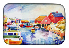Load image into Gallery viewer, Boats at Harbour with a view Dish Drying Mat – Absorbent, Artistic Kitchen Essentials 6059DDM
