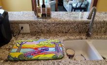 Load image into Gallery viewer, Dock at the pier Dish Drying Mat – Absorbent, Artistic Kitchen Essentials 6060DDM