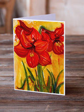 Load image into Gallery viewer, Flower - Amaryllis Greeting Cards -  Blank Note Cards – 8-Pack of Artist-Designed Cards with Envelopes