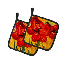 Load image into Gallery viewer, Amaryllis Pot Holders - Set of 2 Decorative Kitchen Helpers | Made in the USA 6067PTHD