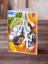 Load image into Gallery viewer, Golf Clubs, Ball and Glove Greeting Cards -  Blank Note Cards – 8-Pack of Artist-Designed Cards with Envelopes