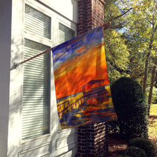 Load image into Gallery viewer, Sunset from the Dock at the pier Flag Canvas House Size
