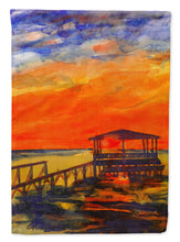 Load image into Gallery viewer, Sunset from the Dock at the pier Flag Canvas House Size
