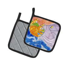 Load image into Gallery viewer, Cat and the Big Fish Pot Holders - Set of 2 Decorative Kitchen Helpers | Made in the USA 6103PTHD