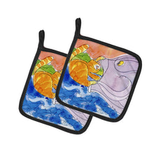 Load image into Gallery viewer, Cat and the Big Fish Pot Holders - Set of 2 Decorative Kitchen Helpers | Made in the USA 6103PTHD