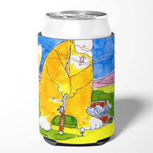 Load image into Gallery viewer, Big Cat golfing with a fishing pole Can or Bottle Beverage Insulator Hugger