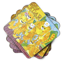 Load image into Gallery viewer, Orange Tabby Fishing Cats Coasters - Set of 4 Lightweight Foam, Absorbent Drink Coasters