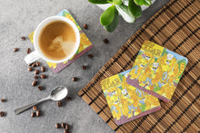 Load image into Gallery viewer, Orange Tabby Fishing Cats Coasters - Set of 4 Lightweight Foam, Absorbent Drink Coasters