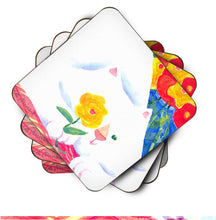 Load image into Gallery viewer, Big white Cat Coasters - Set of 4 Lightweight Foam, Absorbent Drink Coasters
