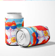 Load image into Gallery viewer, Cool Cat with Sunglasses at the beach Can or Bottle Beverage Insulator Hugger