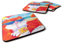 Load image into Gallery viewer, Cool Cat with Sunglasses at the beach Coasters - Set of 4 Lightweight Foam, Absorbent Drink Coasters