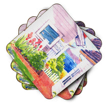 Load image into Gallery viewer, Beach View between the Houses Coasters - Set of 4 Lightweight Foam, Absorbent Drink Coasters