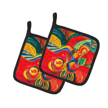 Load image into Gallery viewer, Christmas Holly Berries Abstract Pot Holders - Set of 2 Decorative Kitchen Helpers | Made in the USA 6128PTHD