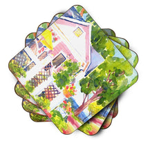 Load image into Gallery viewer, White Cottage at the beach Coasters - Set of 4 Lightweight Foam, Absorbent Drink Coasters