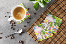 Load image into Gallery viewer, White Cottage at the beach Coasters - Set of 4 Lightweight Foam, Absorbent Drink Coasters